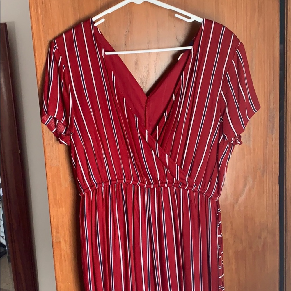 Red striped romper/jumper